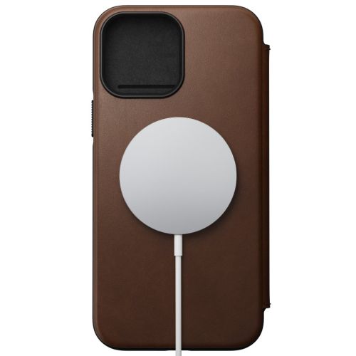 Nomad Modern Leather Folio w/MagSafe iPhone 15 Plus - Brown