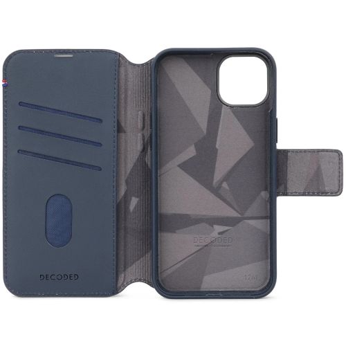 DECODED Leather Detachable Wallet Case w/MagSafe for iPhone 15 Pro Max - True Navy