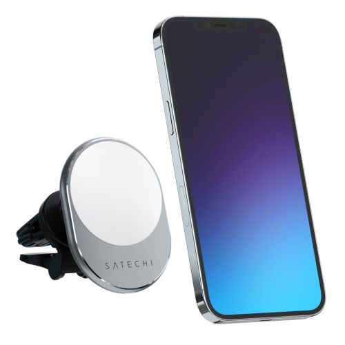 Satechi Magnetic Wireless Car Charger 7.5W USB-C Silver/White