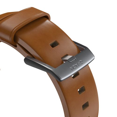Nomad Watch 44/45/49mm Modern Band English Tan Leather/Silver hardware