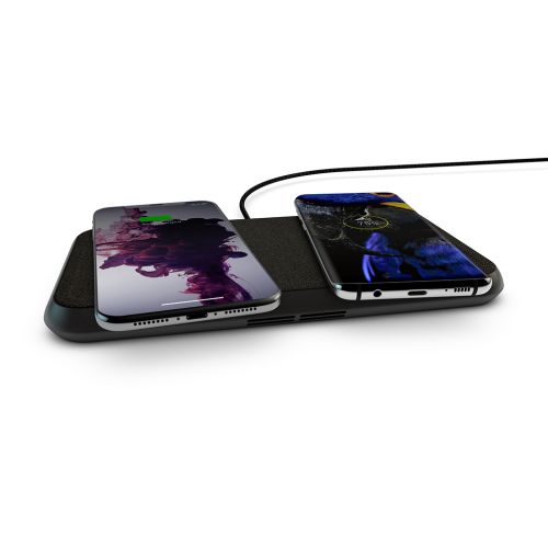 ZENS Liberty Dual Wireless Charger Qi 2x15W Apple fast Fabric