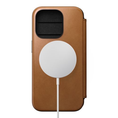 Nomad Modern Leather Folio w/MagSafe iPhone 15 Pro Max - English Tan