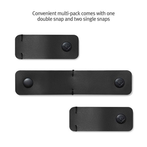 Twelve South CableSnap Stay 3-pack - Leather Black
