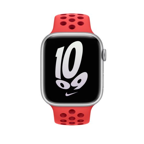 Apple Watch 45mm Nike Sport Band Bright Crimson/Gym Red