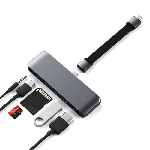Satechi USB-C Mobile Pro Hub SD Adapter MacBook/iPad Air/Pro Space Grey