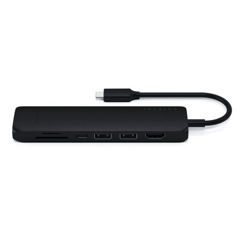 Satechi USB-C Slim Aluminum MultiPort + Ethernet Adapter Black