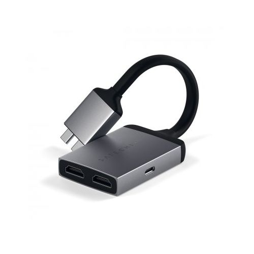 Satechi USB-C Dual HDMI 4K 60Hz Adapter Space Grey