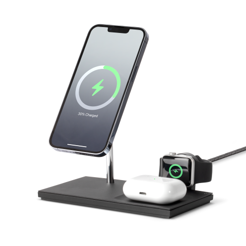 Native Union Snap 3-in-1 Magnetic Wireless Charging Stand Qi 7.5W/5W Black