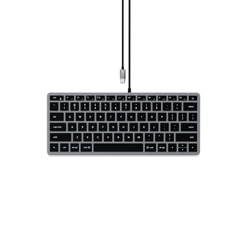 Satechi Aluminum Wired W1 USB-C Keyboard SF/SWE - Space Grey