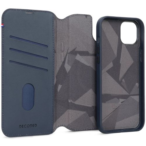 DECODED Leather Detachable Wallet Case w/MagSafe for iPhone 15 Pro Max - True Navy