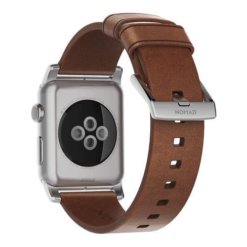 Nomad Watch 44/45/49mm Modern Band Rustic Brown Leather/Silver hardware