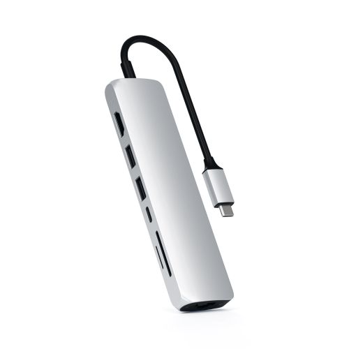 Satechi USB-C Slim Aluminum MultiPort + Ethernet Adapter Silver