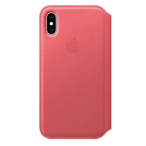 Apple iPhone XS Leather Folio Peony Pink