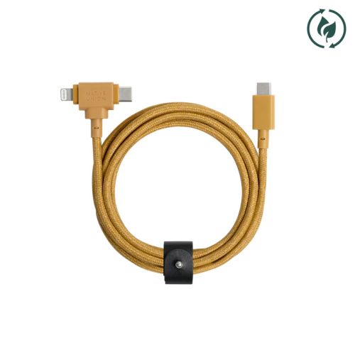 Native Union Belt Duo USB-C to USB-C/Lightning Cable 1.8m Kraft Orange
