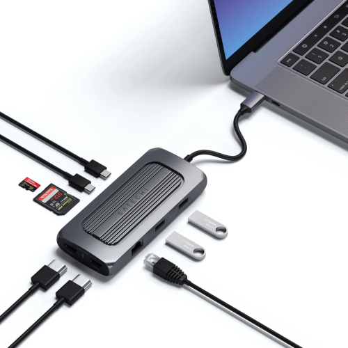 Satechi USB-C Aluminum MultiPort MX Dual 4K HDMI /Ethernet Adapter Space Grey