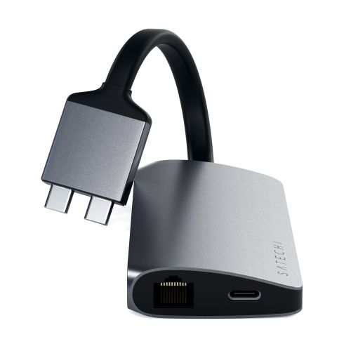 Satechi USB-C Aluminum MultiPort Dual 4K HDMI Adapter Space Grey