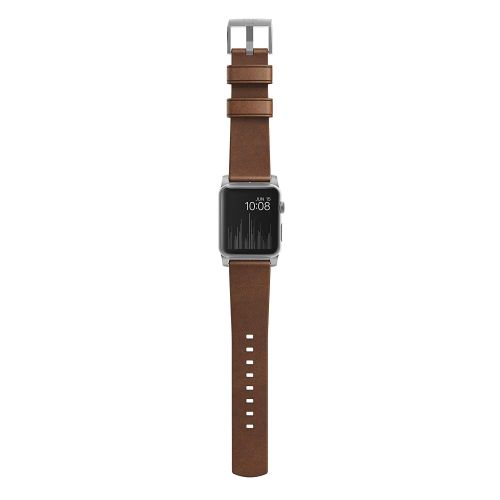 Nomad Watch 44/45/49mm Modern Band Rustic Brown Leather/Silver hardware