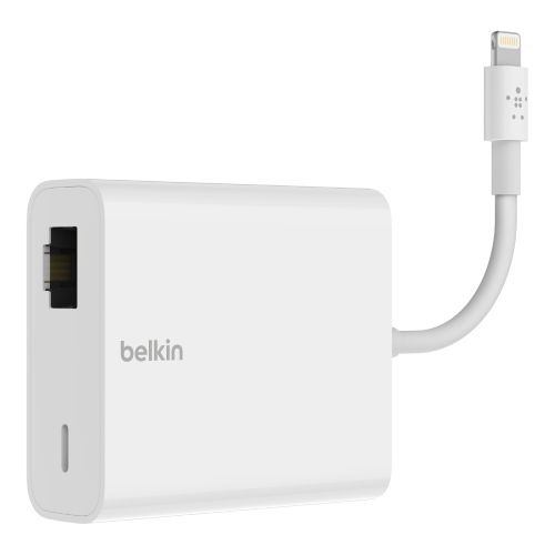 BELKIN Ethernet + PoE Lightning Charge Adapter White