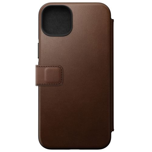 Nomad Modern Leather Folio w/MagSafe iPhone 14 Plus - Rustic Brown