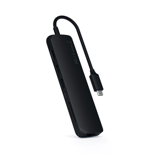 Satechi USB-C Slim Aluminum MultiPort + Ethernet Adapter Black