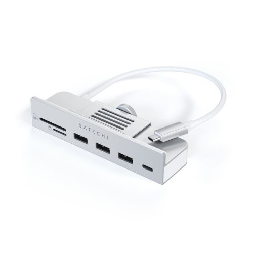 Satechi Aluminum 3-Port USB3/ Micro/SD Clamp Hub for iMac 24" Silver